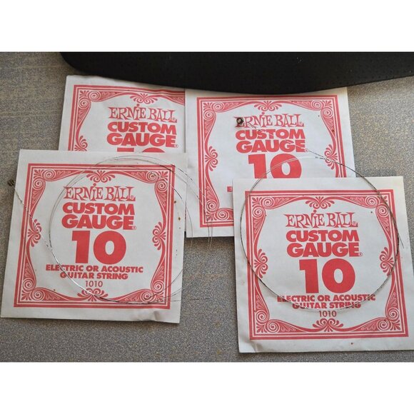 Ernie Ball Custom Gauge 10 Electric Or Acoustic Guitar Strings 5 Individual Pack - Picture 3 of 4
